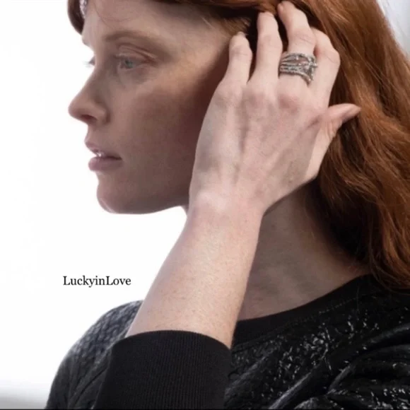 ALEXIS BITTAR • Silver Orbiting
Crystal Encrusted Thorny Lace Ring sz 7 - Picture 7 of 14